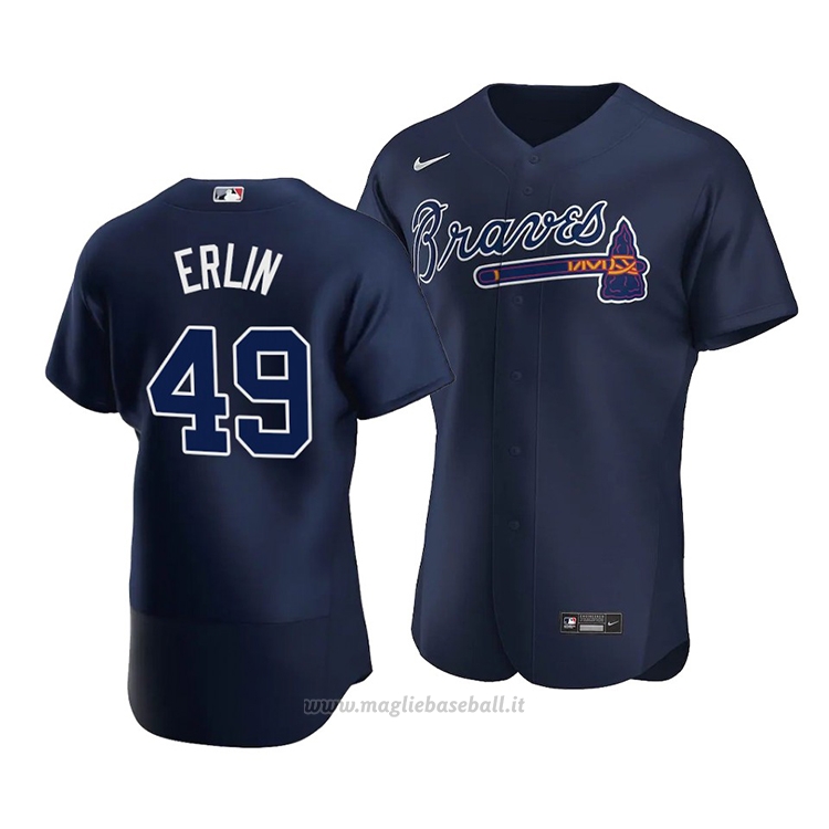 Maglia Baseball Uomo Atlanta Braves Robbie Erlin Autentico Alternato 2020 Blu